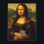Mona Lisa With Hamster Vykort<br><div class="desc">La Gioconda har ett underbart hårig-husdjur</div>