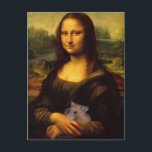 Mona Lisa With Hamster Vykort<br><div class="desc">La Gioconda har ett underbart hårig-husdjur</div>