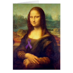 Mona Lisa With Lila Ribbon Hälsningskort