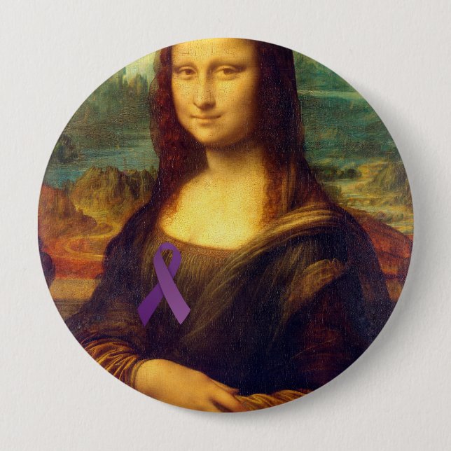 Mona Lisa With Lila Ribbon Knapp (Framsida)