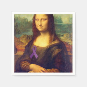 Mona Lisa With Lila Ribbon Pappersservett