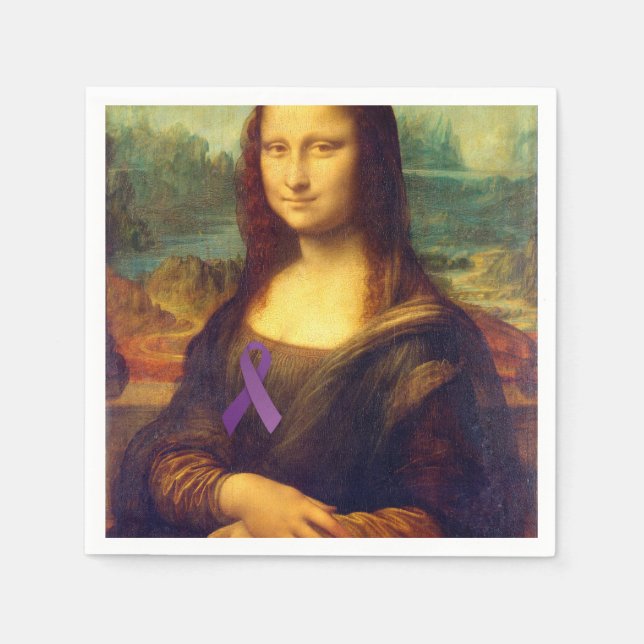 Mona Lisa With Lila Ribbon Pappersservett (Framsidan)