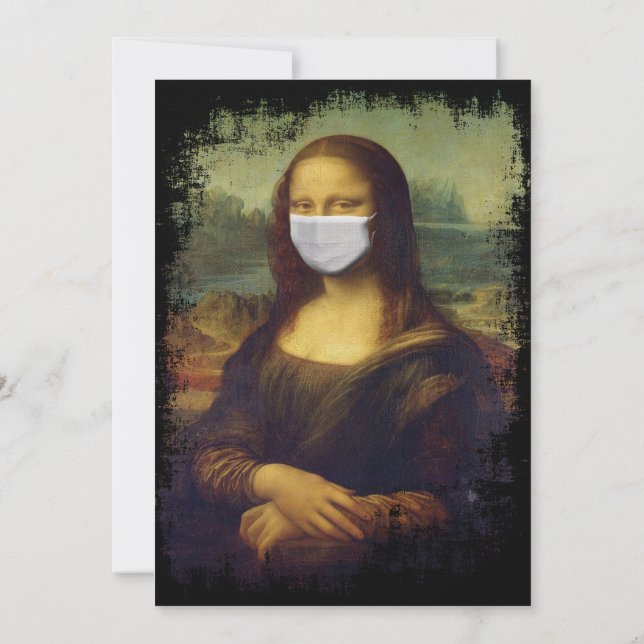Mona Lisa With Mask Inbjudningar (Baksida)