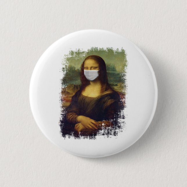 Mona Lisa With Mask Knapp (Framsida)