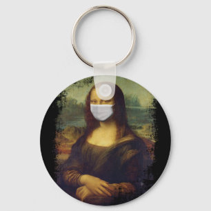Mona Lisa With Mask Nyckelring