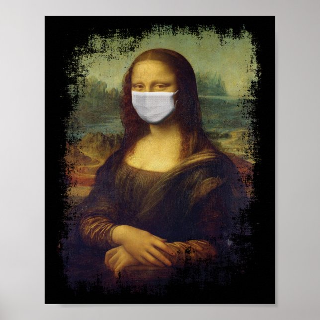 Mona Lisa With Mask Poster (Framsidan)
