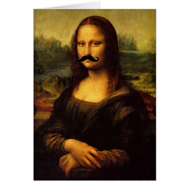 Mona Lisa With Mustache Hälsningskort (Framsidan)