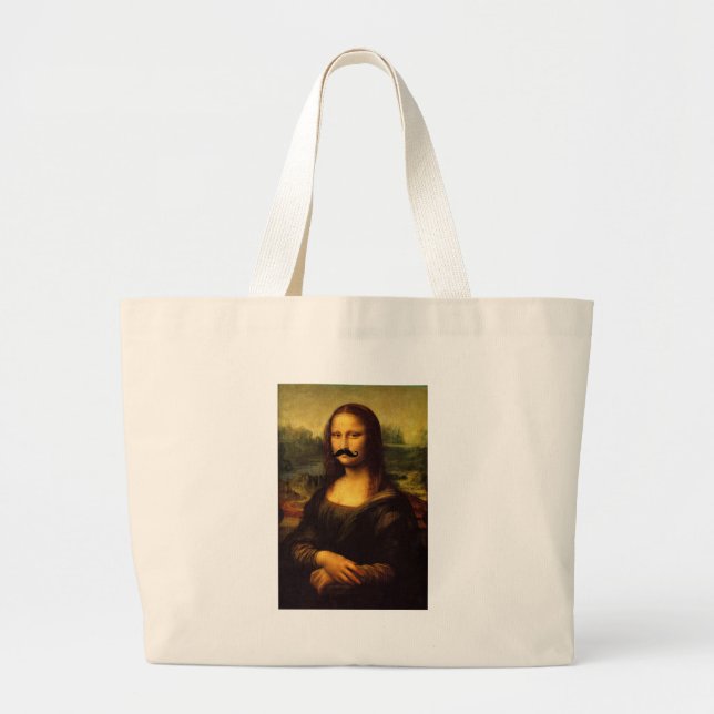 Mona Lisa With Mustache Jumbo Tygkasse (Framsidan)