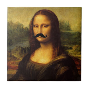 Mona Lisa With Mustache Kakelplatta