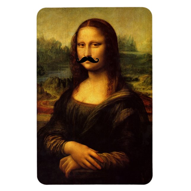 Mona Lisa With Mustache Magnet (Vertikal)