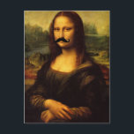 Mona Lisa With Mustache Vykort<br><div class="desc">Jag såg aldrig en skägnad dam bättre än la gioconda med hennes söta leende ansikte</div>