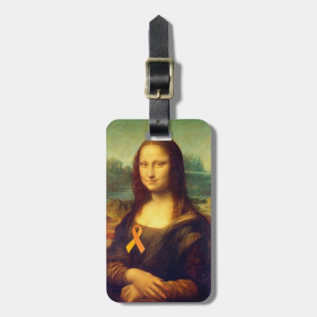 Mona Lisa With Orange Ribbon Bagagebricka (Vertikal Framsida)