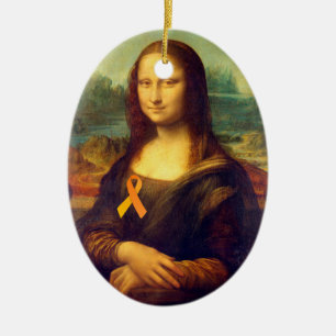 Mona Lisa With Orange Ribbon Julgransprydnad Keramik