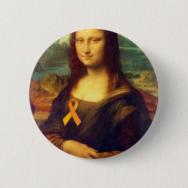 Mona Lisa With Orange Ribbon Knapp (Framsida)