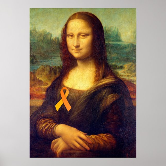 Mona Lisa With Orange Ribbon Poster (Framsidan)