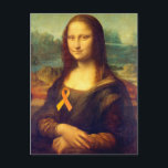 Mona Lisa With Orange Ribbon Vykort<br><div class="desc">Harmoniseringsdag ~ Återhämtning ~ Tack för en ungdomsarbetardag ~ symbol för harmoni mellan ras och religiösa ~ bekämpa grymhet mot djur</div>