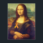 Mona Lisa With Orange Ribbon Vykort<br><div class="desc">Harmoniseringsdag ~ Återhämtning ~ Tack för en ungdomsarbetardag ~ symbol för harmoni mellan ras och religiösa ~ bekämpa grymhet mot djur</div>