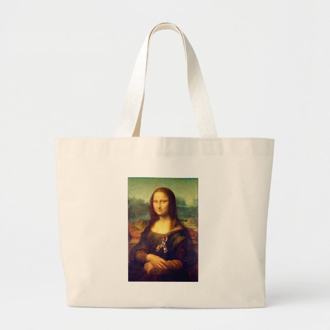 Mona Lisa with Puzzle Ribbon Jumbo Tygkasse (Framsidan)
