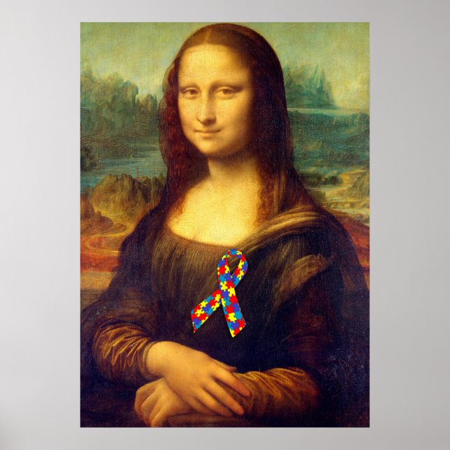 Mona Lisa with Puzzle Ribbon Poster (Framsidan)