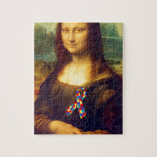 Mona Lisa with Puzzle Ribbon Pussel