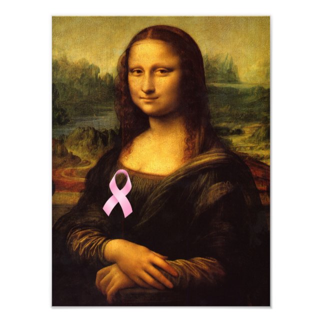 Mona Lisa With Rosa Ribbon Fototryck (Framsidan)