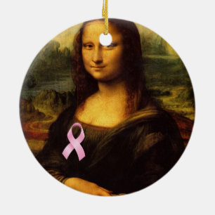 Mona Lisa With Rosa Ribbon Julgransprydnad Keramik