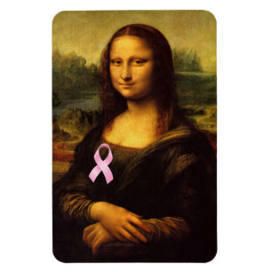 Mona Lisa With Rosa Ribbon Magnet