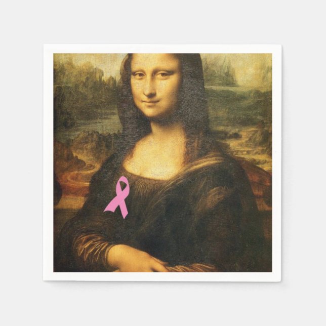 Mona Lisa With Rosa Ribbon Pappersservett (Framsidan)