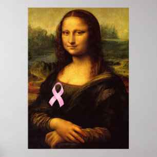 Mona Lisa With Rosa Ribbon Poster
