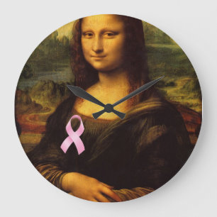 Mona Lisa With Rosa Ribbon Stor Klocka
