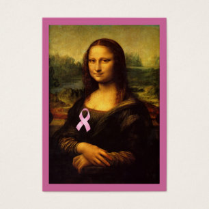 Mona Lisa With Rosa Ribbon Visitkort