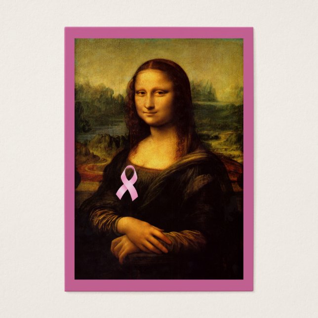Mona Lisa With Rosa Ribbon Visitkort (Framsidan)