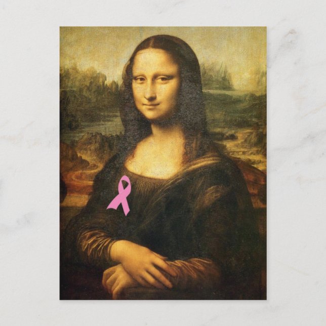 Mona Lisa With Rosa Ribbon Vykort (Framsida)