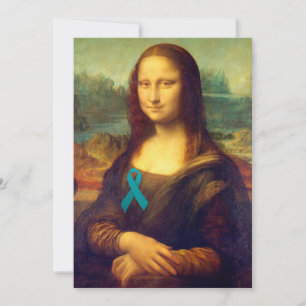 Mona Lisa With Teal Ribbon