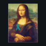 Mona Lisa With Teal Ribbon Vykort<br><div class="desc">Scleroderma interstitiell cystit och syndrom med blåssmärta och stödja sexualangrepp och våldsmedvetenhet och stödja dissociativ identitetsstörning polycystiskt ovariesyndrom medvetandegörande och stödja polycystisk njursjukdom Mat Allergy ovarialcancer myasthenia gravis tsunami-offer medfödd diafragmabaserad medvetenhet om mobbningsmedvetenhet Milituellt trauma Upplysning Ångest Medvetenhet om trigeminal neuralgi Medvetenhet om desmoida tumörer Medvetenhet om demoid Tumor Research...</div>