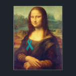 Mona Lisa With Teal Ribbon Vykort<br><div class="desc">Scleroderma interstitiell cystit och syndrom med blåssmärta och stödja sexualangrepp och våldsmedvetenhet och stödja dissociativ identitetsstörning polycystiskt ovariesyndrom medvetandegörande och stödja polycystisk njursjukdom Mat Allergy ovarialcancer myasthenia gravis tsunami-offer medfödd diafragmabaserad medvetenhet om mobbningsmedvetenhet Milituellt trauma Upplysning Ångest Medvetenhet om trigeminal neuralgi Medvetenhet om desmoida tumörer Medvetenhet om demoid Tumor Research...</div>