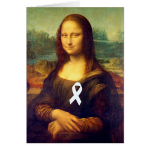 Mona Lisa With White Ribbon Hälsningskort