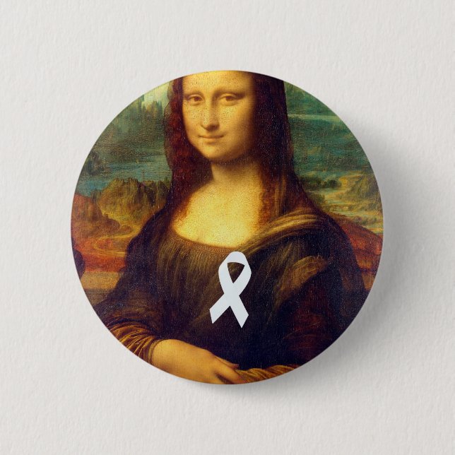 Mona Lisa With White Ribbon Knapp (Framsida)