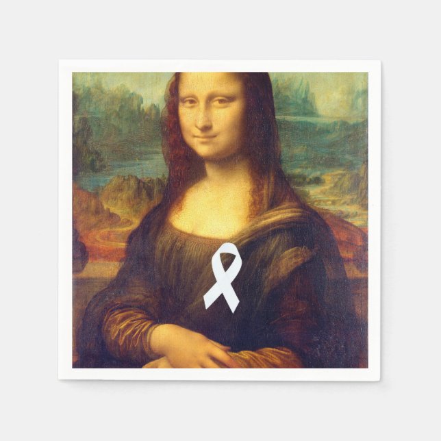 Mona Lisa With White Ribbon Pappersservett (Framsidan)