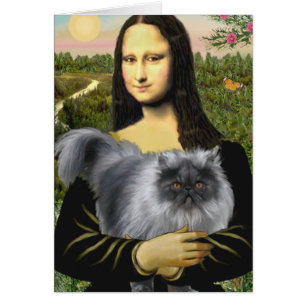 Mona Lisa's Blue Smoke Persian Hälsningskort