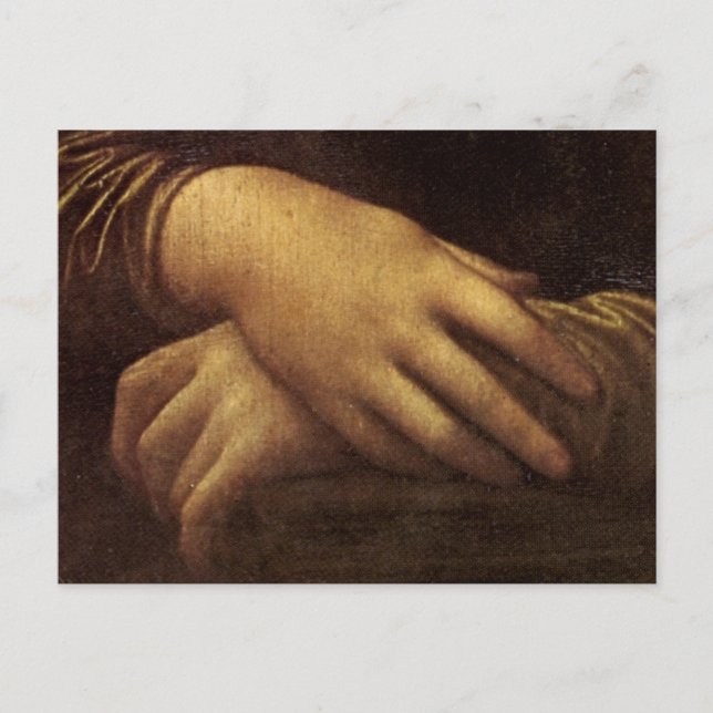 Mona Lisas hand av Leonardo da Vinci c. 1505-1513 Vykort (Framsida)