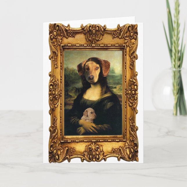 Mona Lisa's Hund - Golda Lisa - Berömd Porträtt Kort (Framsida)