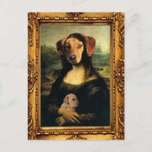 Mona Lisa's Hund - Golda Lisa - Berömd Porträtt Vykort