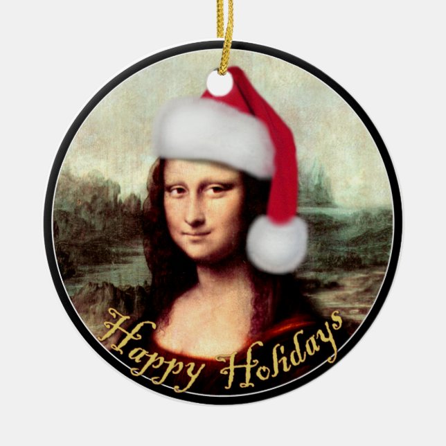 Mona Lisa's jultomten Hat Julgransprydnad Keramik (Framsidan)