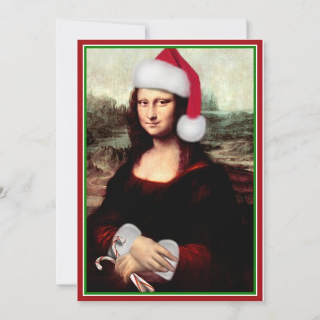 Mona Lisa's jultomten Hat Julkort (Framsida)