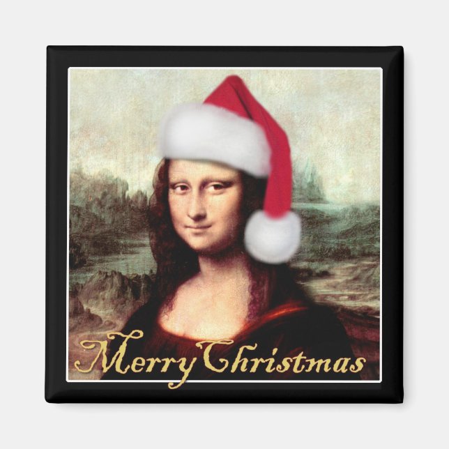 Mona Lisa's jultomten Hat Magnet (Framsidan)