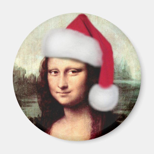 Mona Lisa's jultomten Hat Magnet (Framsidan)