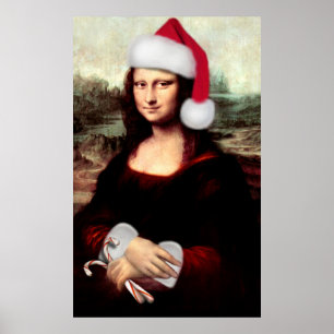 Mona Lisa's jultomten Hat Poster