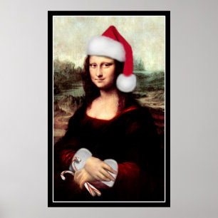 Mona Lisa's jultomten Hat Poster
