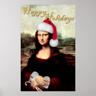 Mona Lisa's jultomten Hat Poster